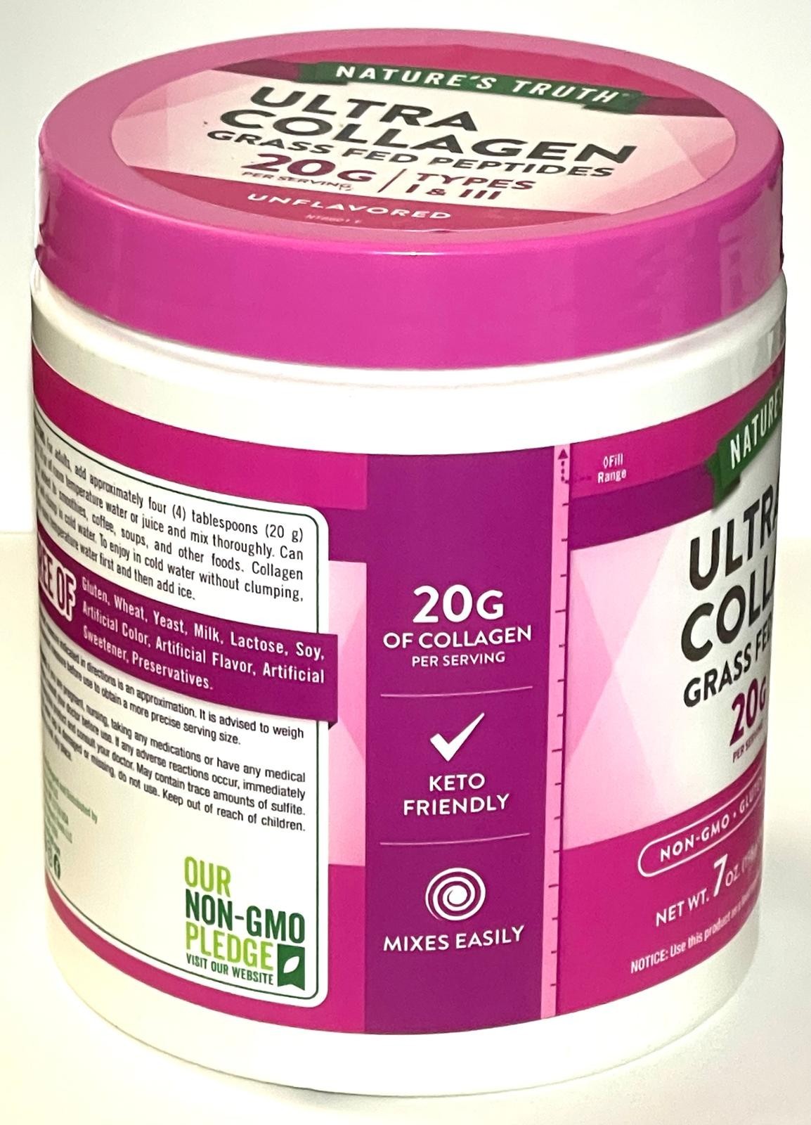 Ultra Collagen Grass Fed Peptides Types I & III Powder by Nature’s Truth