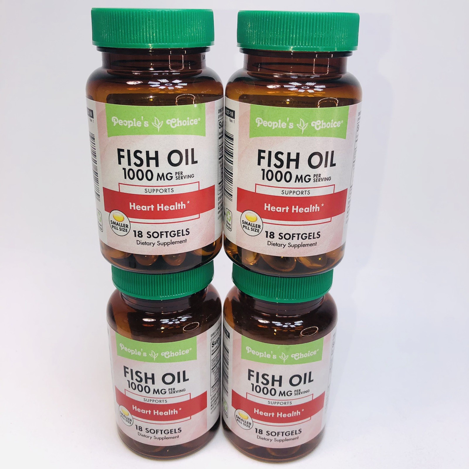 6 Bottles/ 18ct People’s Choice Fish Oil Omega 3 Softgels 1000 MG 07/2028