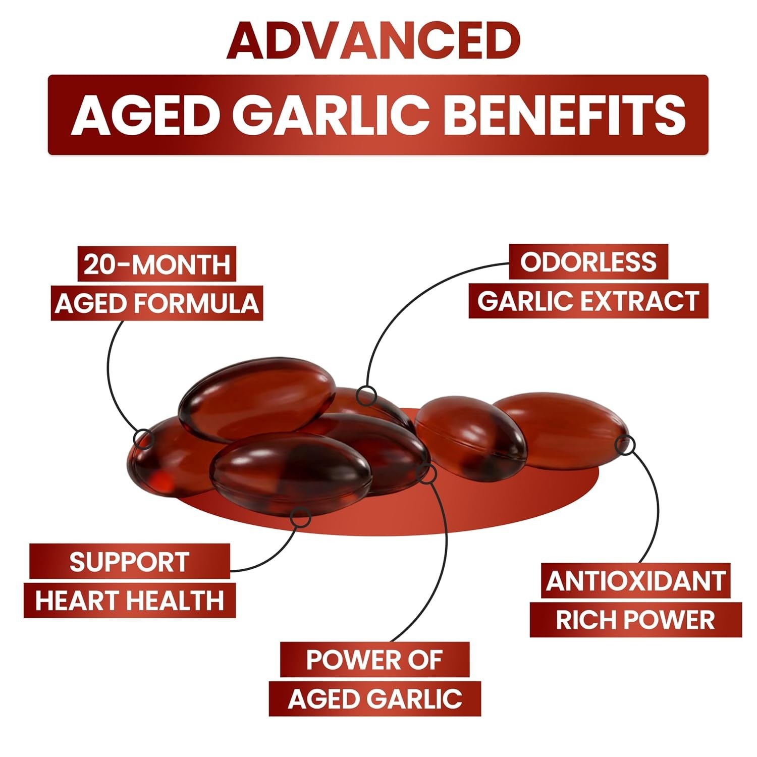 Resilia Garlic Extract 1200mg Softgels (60 Count) – Odorless Aged Garlic Extra..