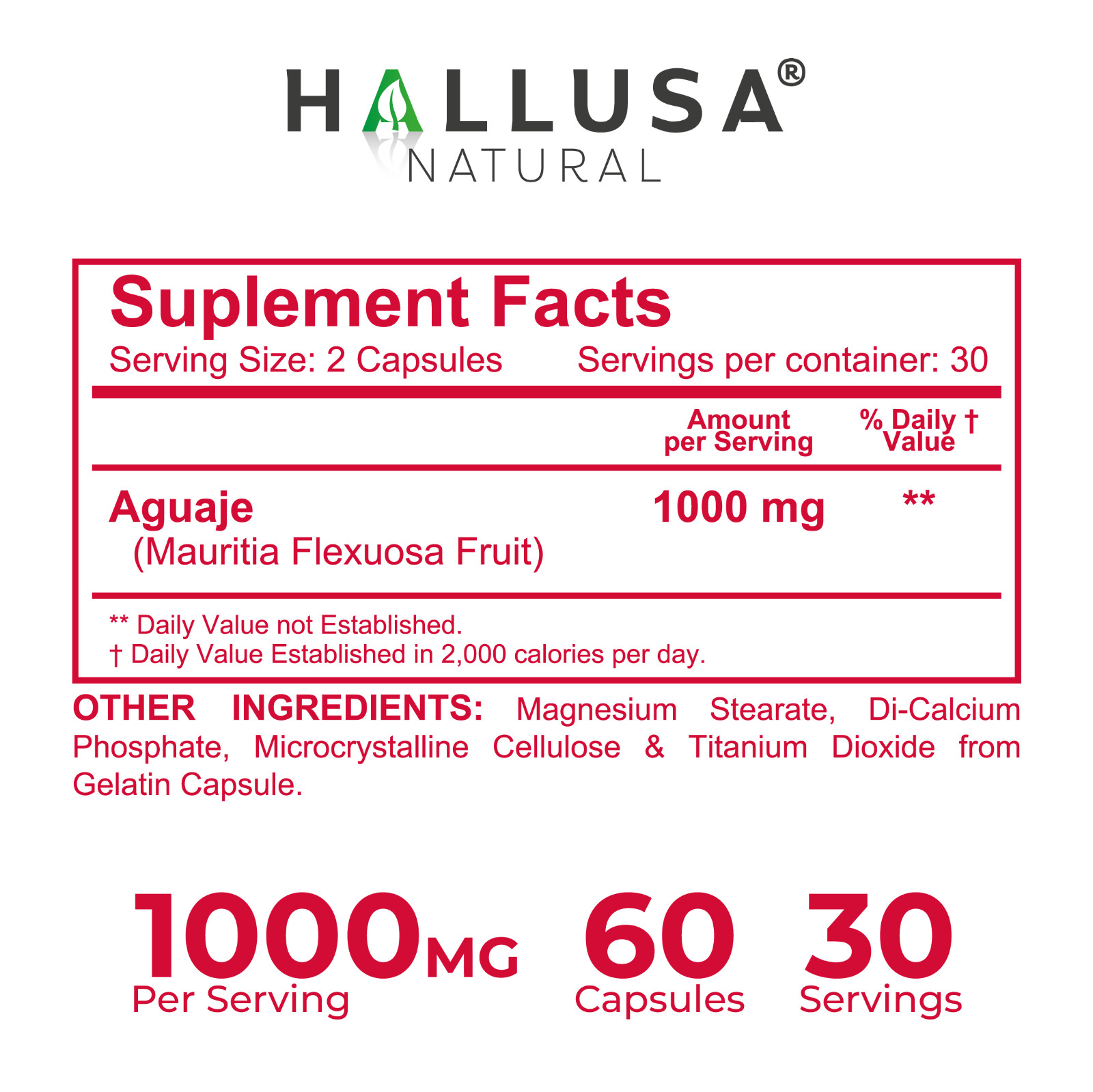 HALLADY 1000 mg – Aguaje Curves – Premium supplement for women 60 CAP
