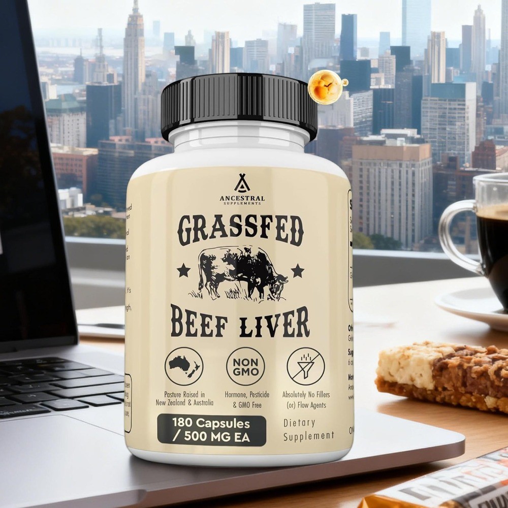 Ancestral Supplements Grass Fed Beef Liver 3000mg 180Caps New Zeland NonGMO