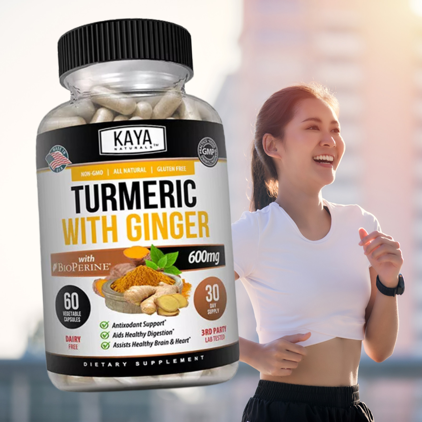 (2 Pack) Turmeric Curcumin with Ginger + Black Pepper, Joint Pain Maxx Strength