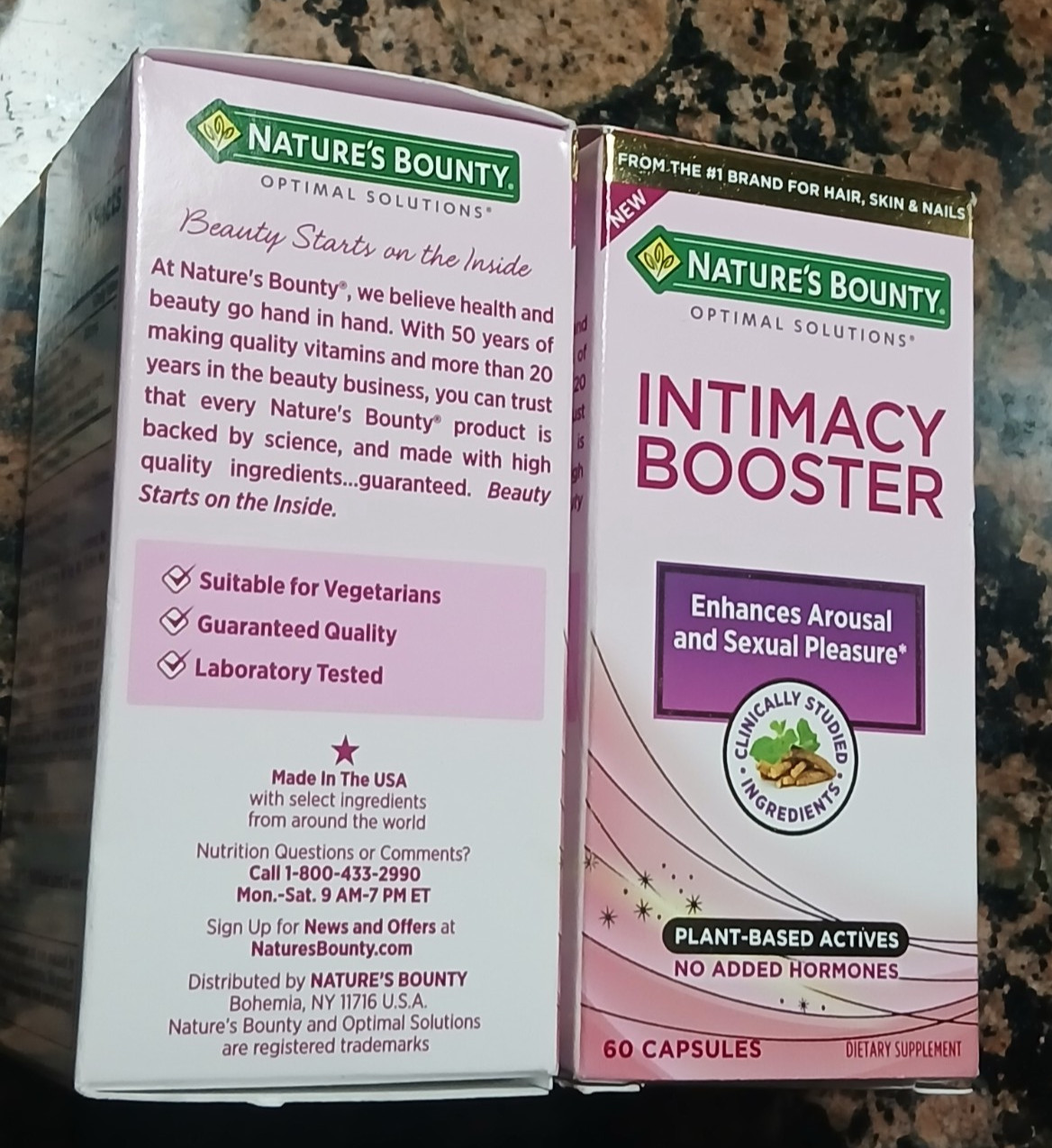 (2 Boxes) Nature’s Bounty INTIMACY BOOSTER 2 @ 60 Capsules ea. Box 2 mon. SUPPLY