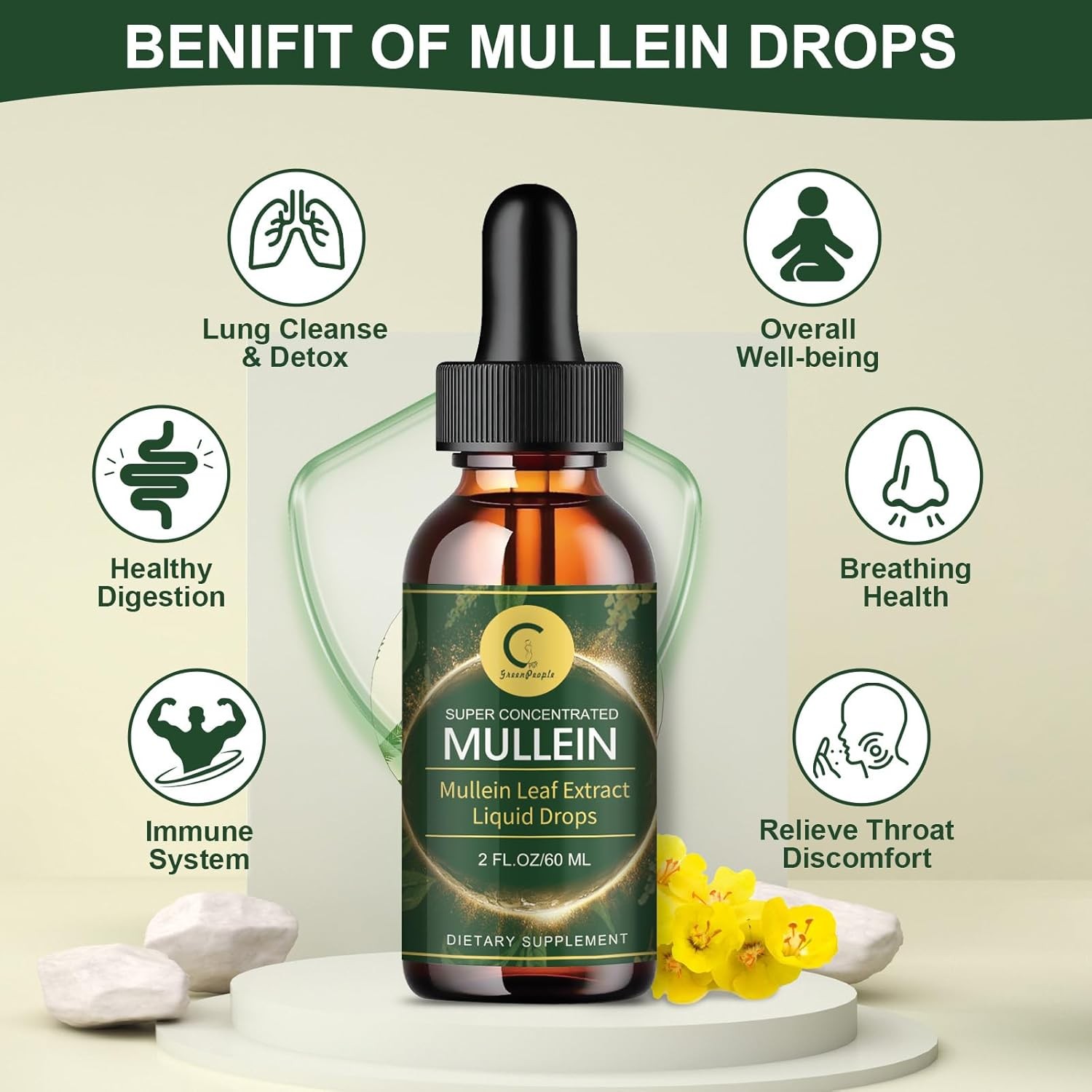 Mullein Leaf Extract Extra Strength Respiratory Health Immune Support 2oz