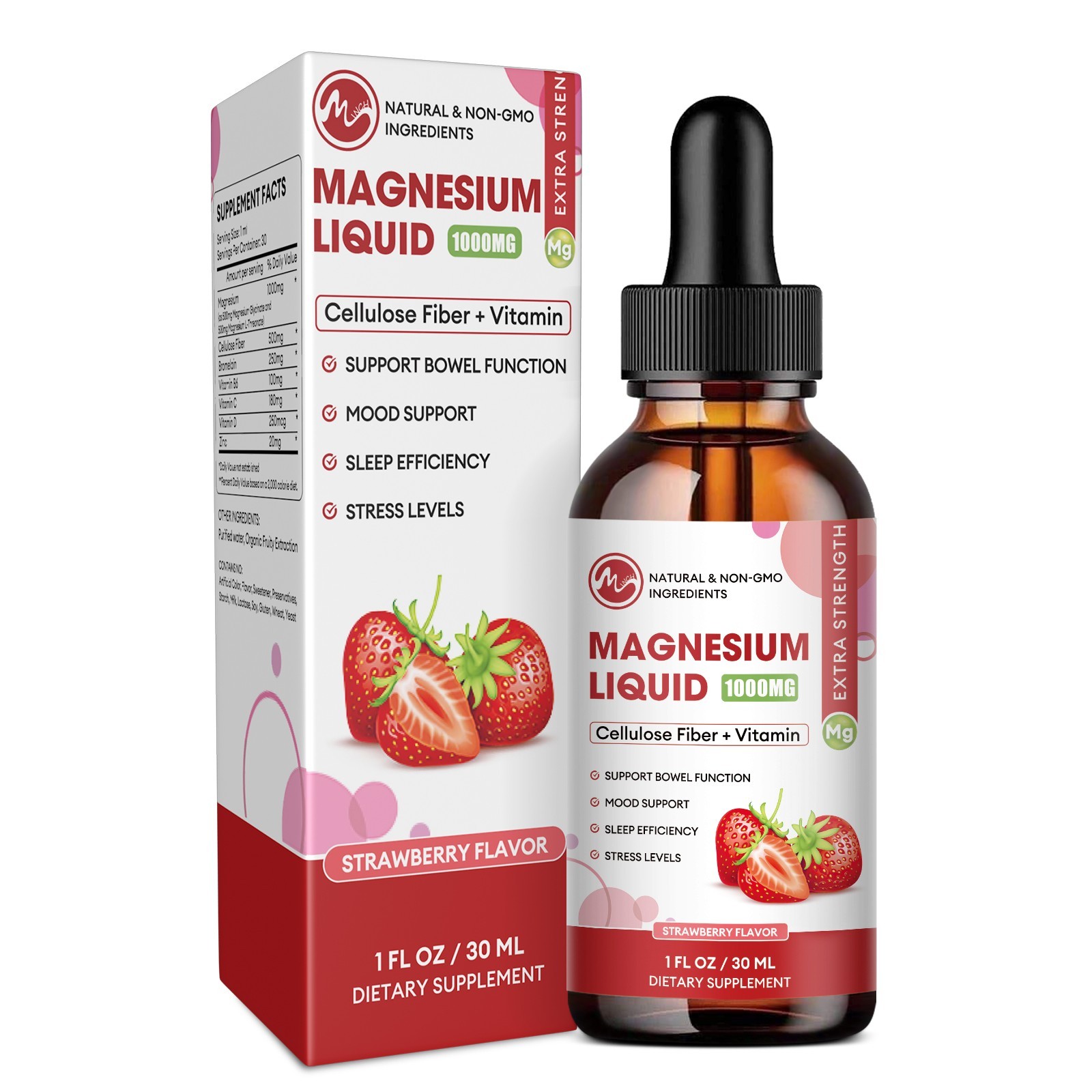 Magnesium Liquid Drops, Magnesium Glycinate,Improve Sleep,Anxiety Relief 60ml