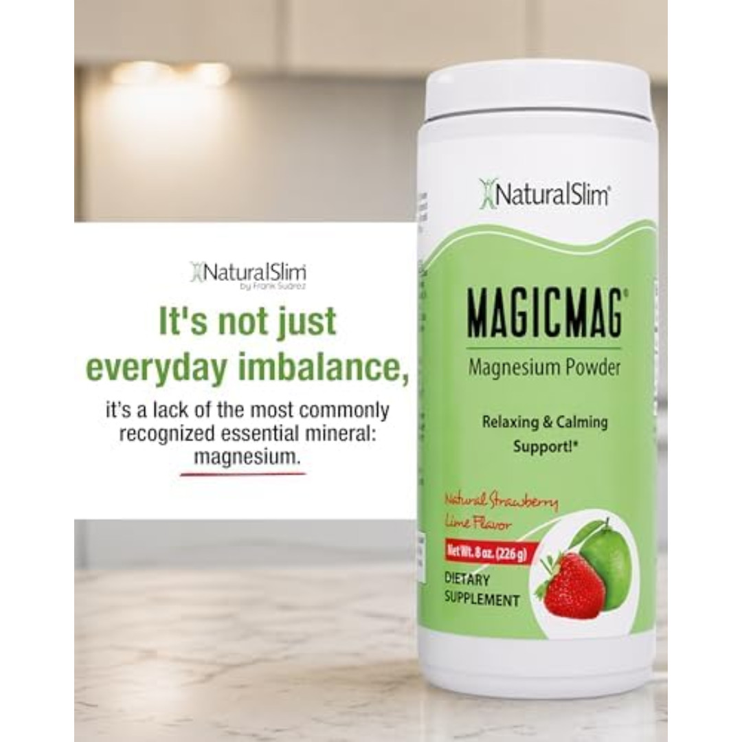 NaturalSlim MagicMag Magnesium Citrate Powder, Strawberry Lime, 8oz