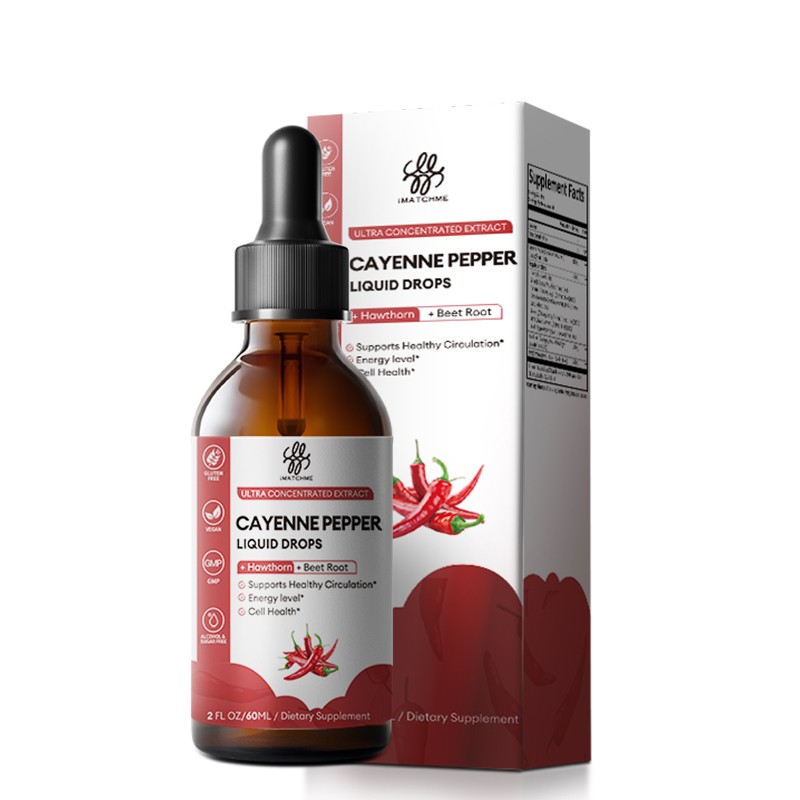 1-5x Cayenne Pepper Drops Supplement Liquid + Grape Seed, Turmeric, Ginseng 60ml