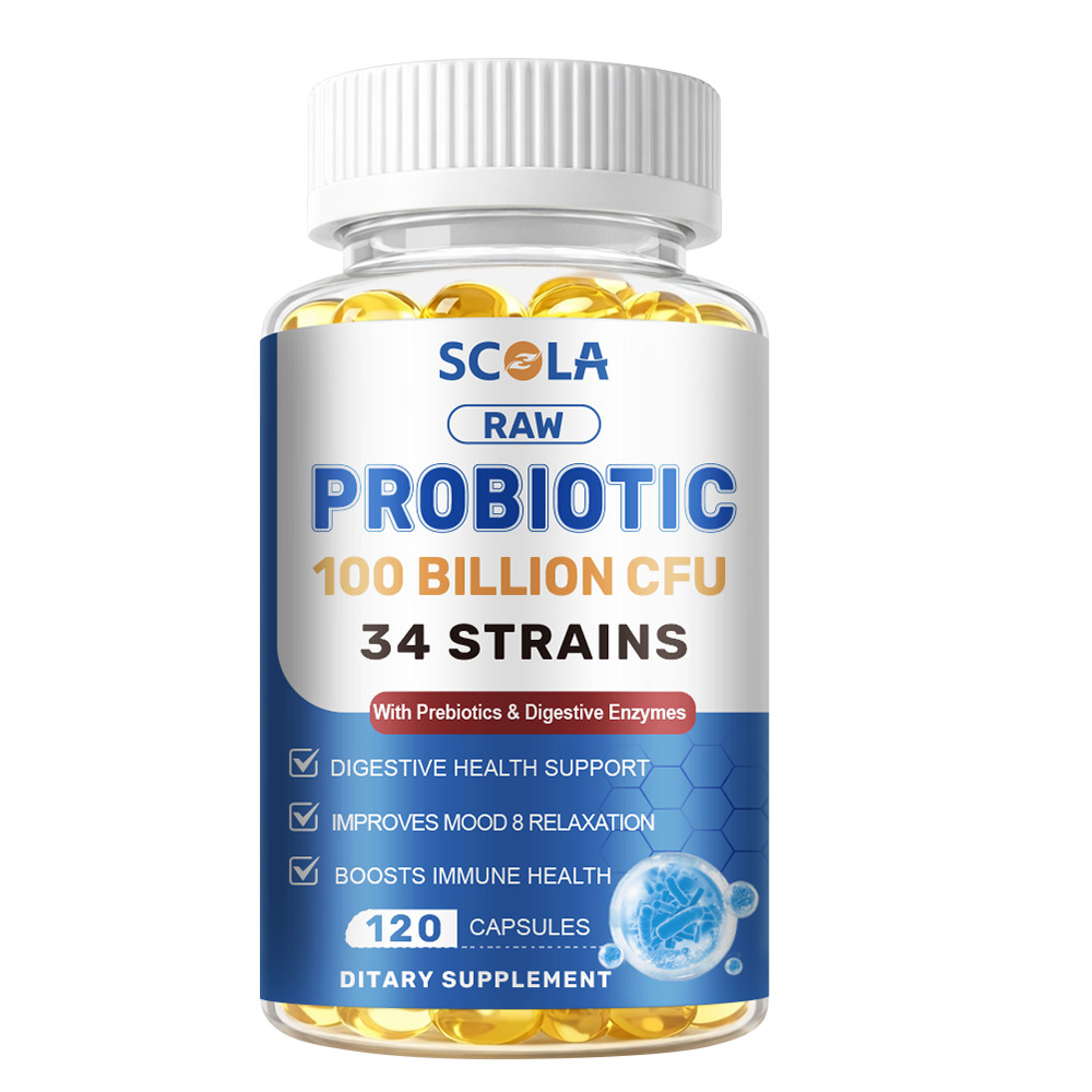 Probiotics Digestive Enzymes 100 Billion CFU Potency Immune Health 120 Capsules
