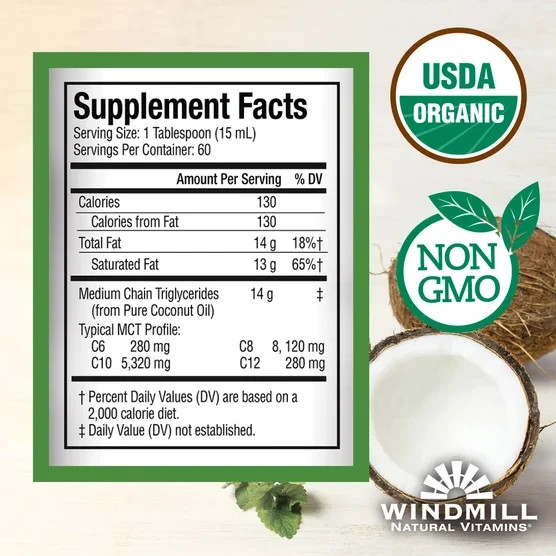 Windmill USDA Organic MCT Oil, 32 fl oz