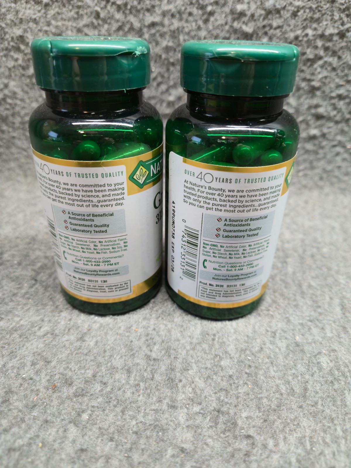 2 Pk Nature Bounty Green Tea Capsules 315 mg 100 Ct. Herbal Supplement Exp 3/28