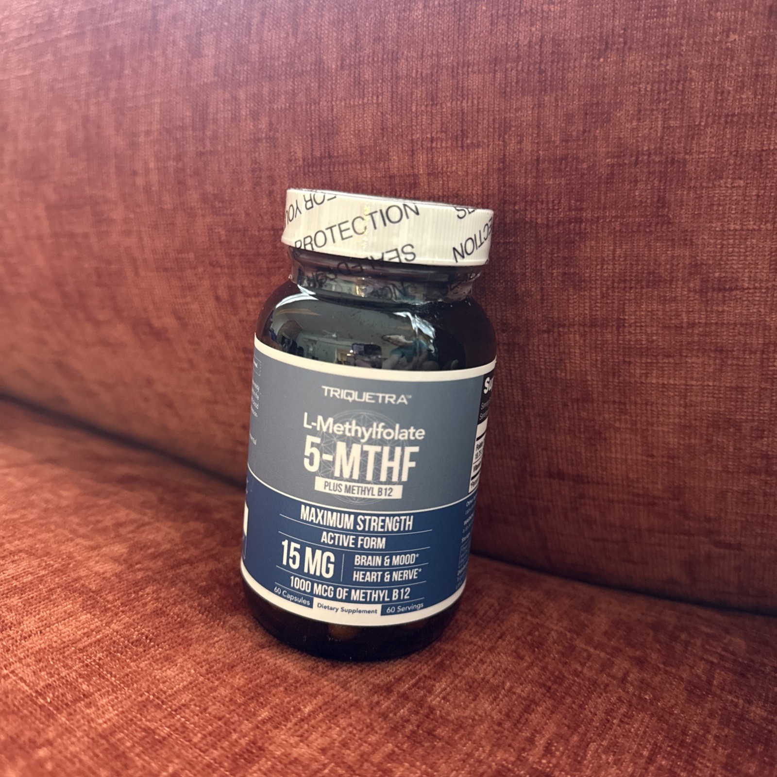 L-methylfolate 15mg supplement 5-MTHF Methyl B 12 60 Capsules Best By: 02/26