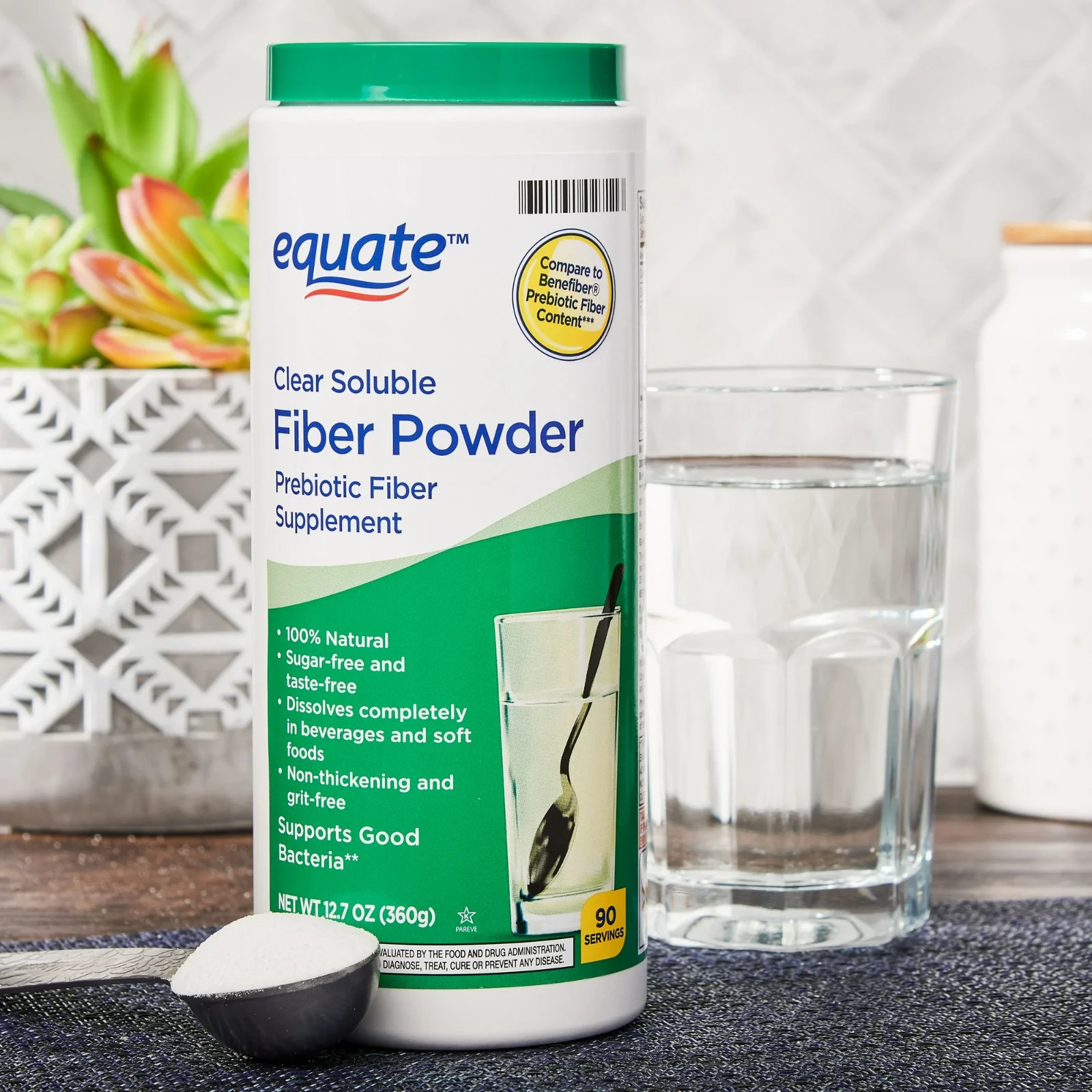 Equate Clear Soluble Fiber Powder Digestive Health Support 12.3 oz