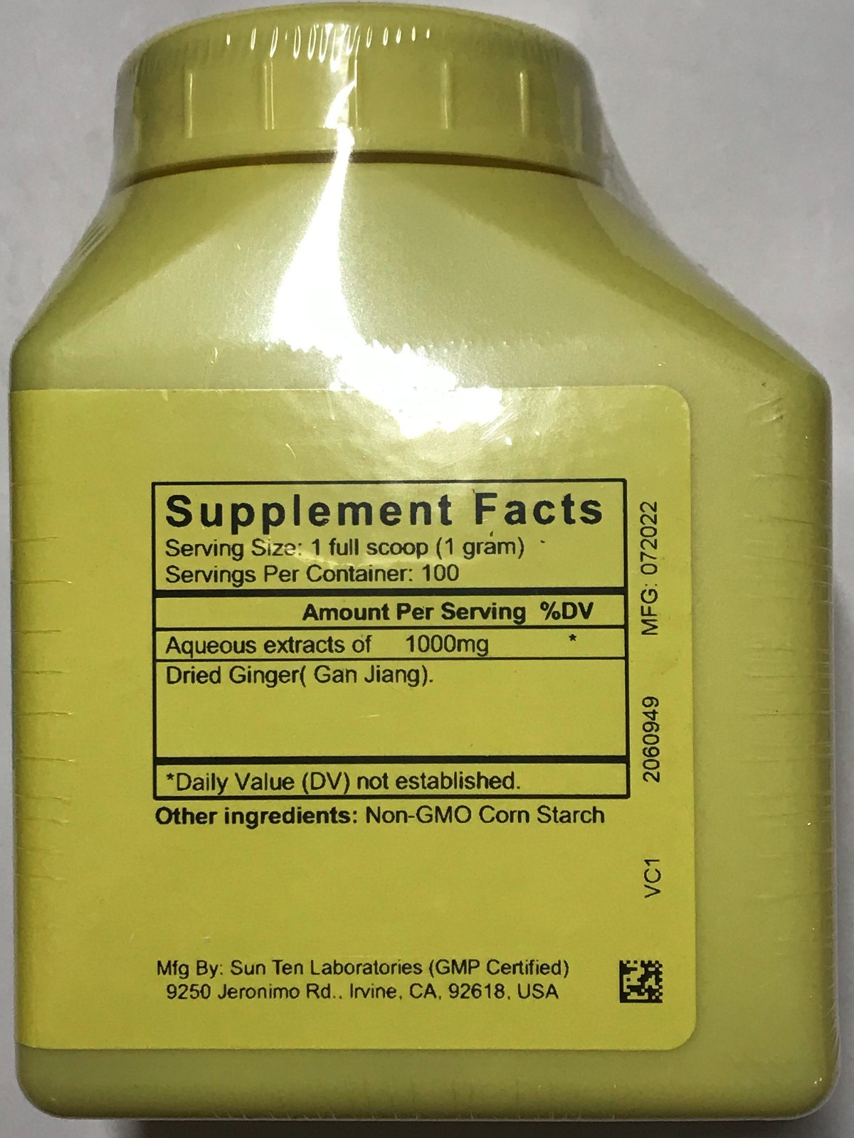 Sun Ten -Dried Ginger, concentrated 100 gm Granules, G3300
