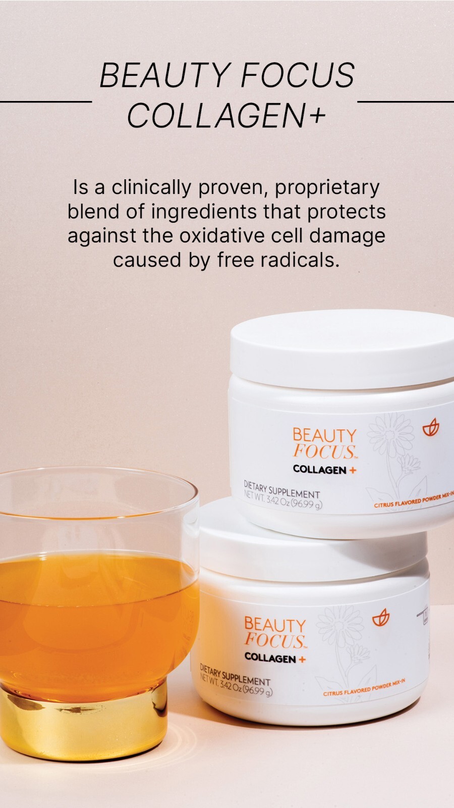 Nu Skin NuSkin Powder Mix-In Beauty Focus Collagen+ Citrus Flavor Exp 06/2026