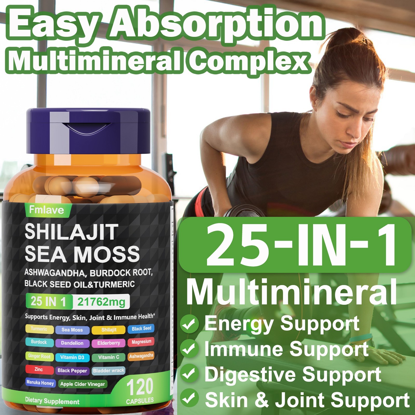 Certified Organic Sea Moss Capsules – Irish Sea Moss Bladderwrack Burdock Root