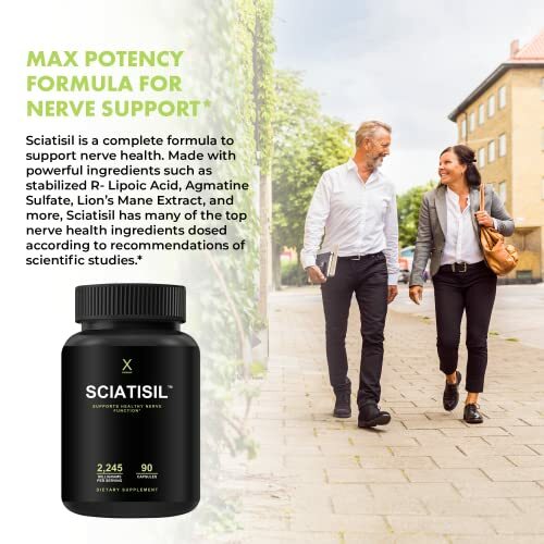 Sciatisil Sciatica Supplement Natural Nerve Support With Stabilized Rlipoic Acid
