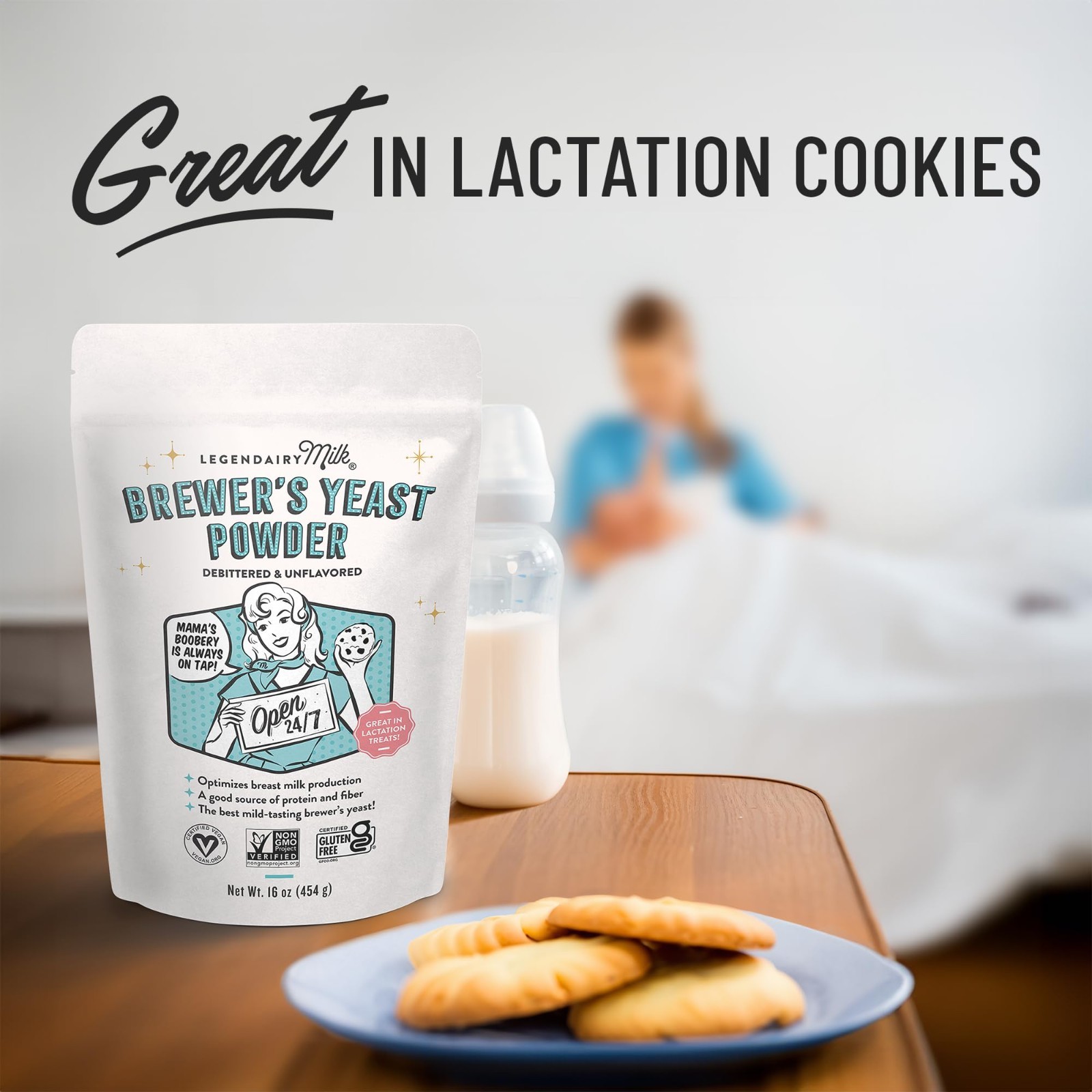 Lactation Support Brewer’s Yeast Powder 16 oz | Vegan, Gluten-Free, Non-GMO, Ide