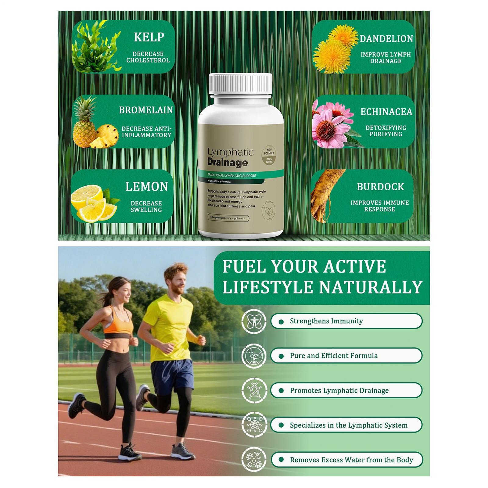 Lymphatic Sculptique Drainage Capsules , New Maximum Potency Formula , 60 Capsul