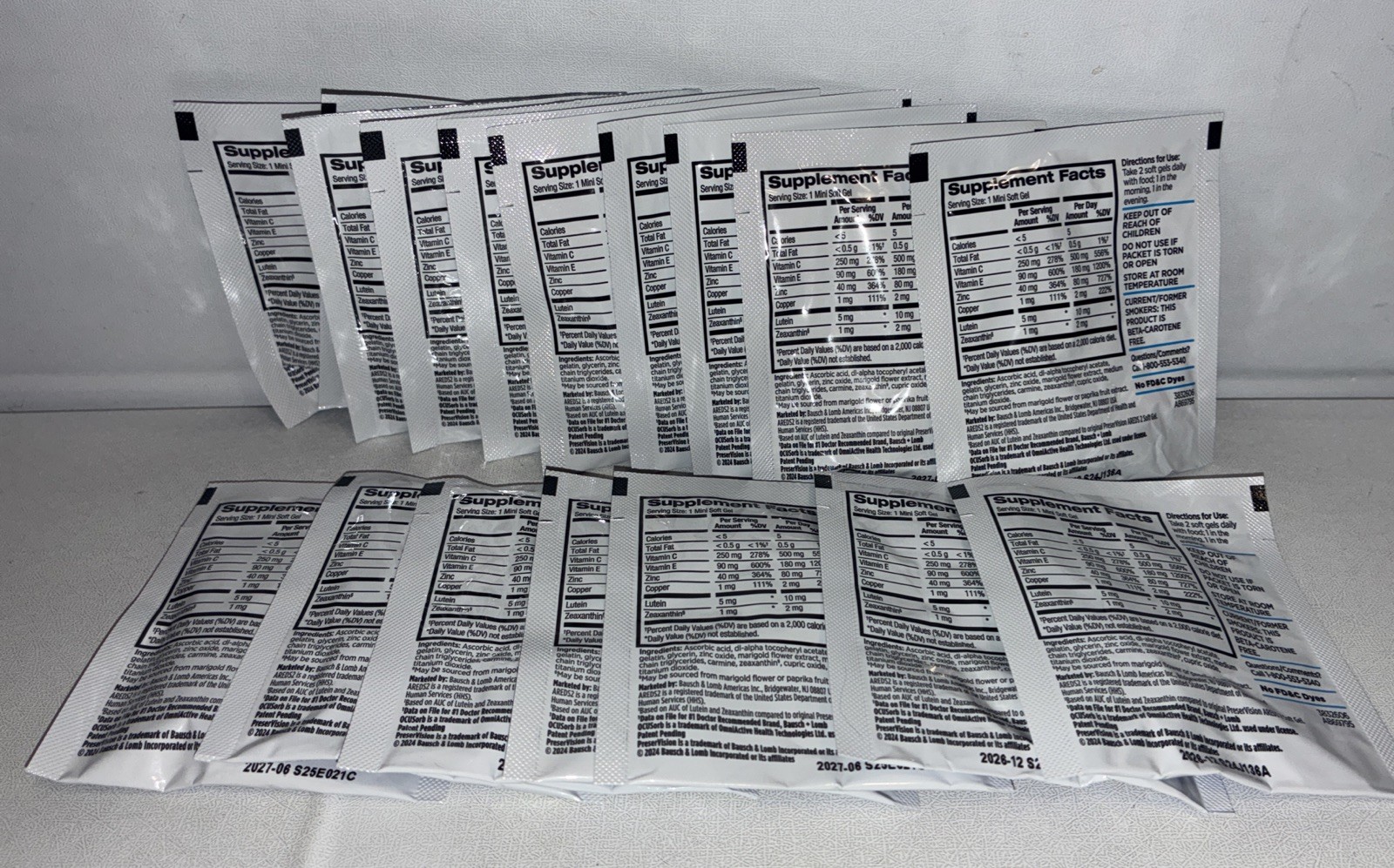 Lot Of 17-2 Pack PreserVision AREDS 2 Mini Softgels Bausch & Lomb Vision Support