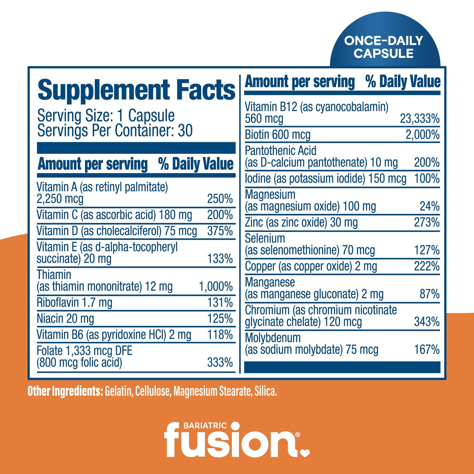 Bariatric Fusion Bariatric Multivitamin Without Iron | 1 Per Day | Post Surge…