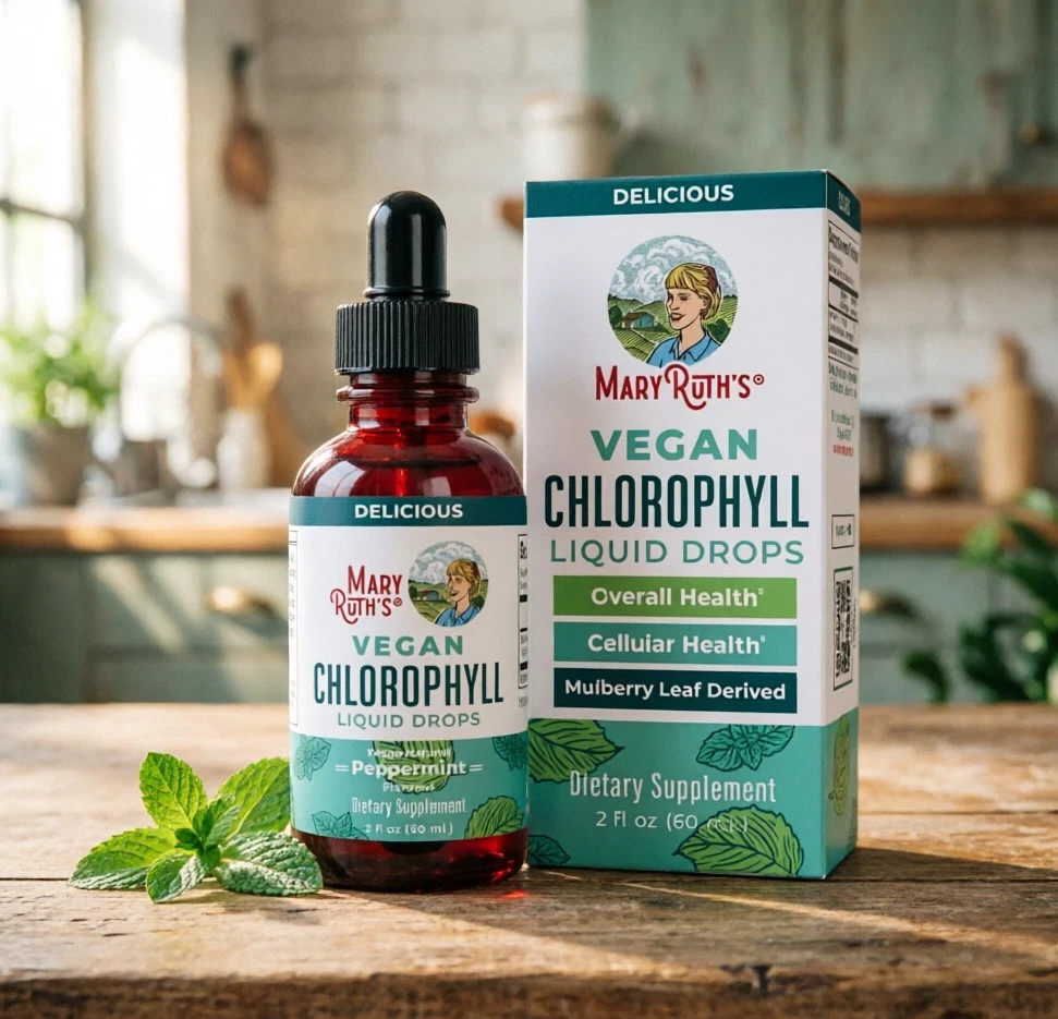 2 Pack Mary Ruth’s VEGAN Chlorophyll Liquid Drops Peppermint 2 Fl Oz