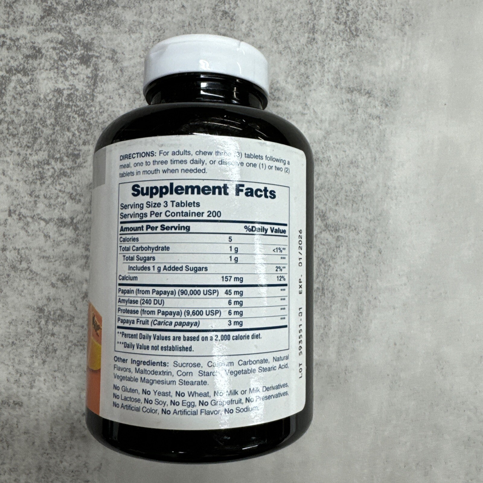AMERICAN HEALTH Chewable Original Papaya Enzyme Exp.01/2026