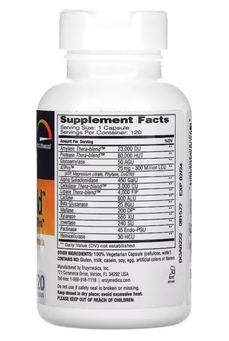 Enzymedica Digest Gold with ATPro 120 Capsules, Optimal Digestive Support 3/2025