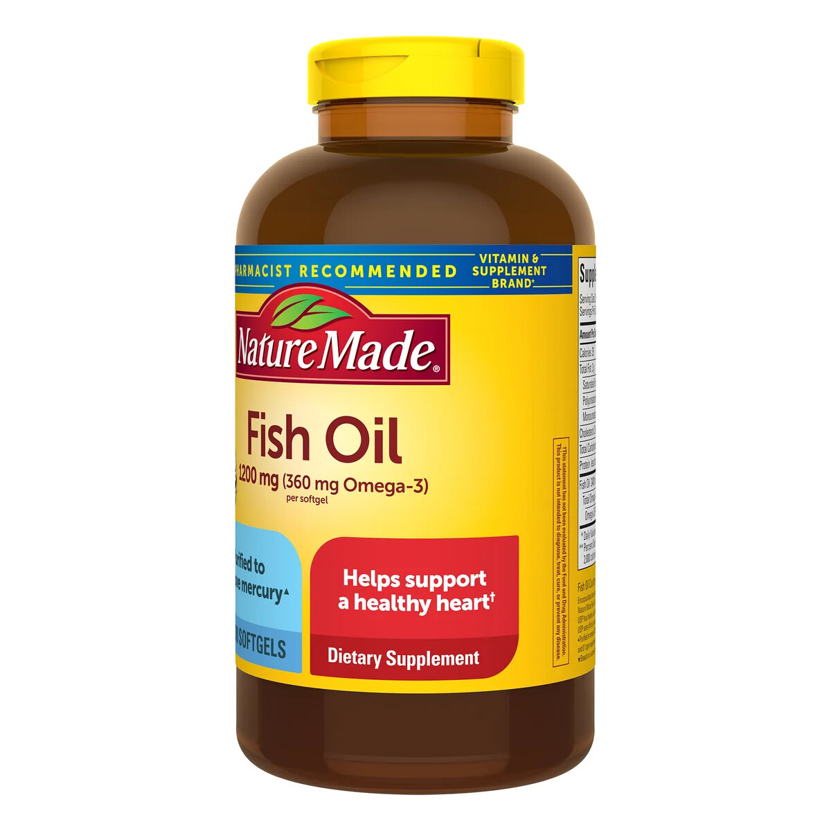 Nature Made Fish Oil 1200 mg (360 mg OMEGA-3) 300 Liquid Softgels