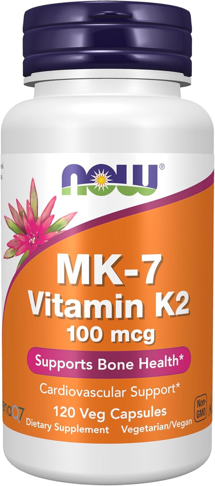 120ct Vitamin K2 MK-7 100mcg Veggie Capsules Bone Cardiovascular Health Support