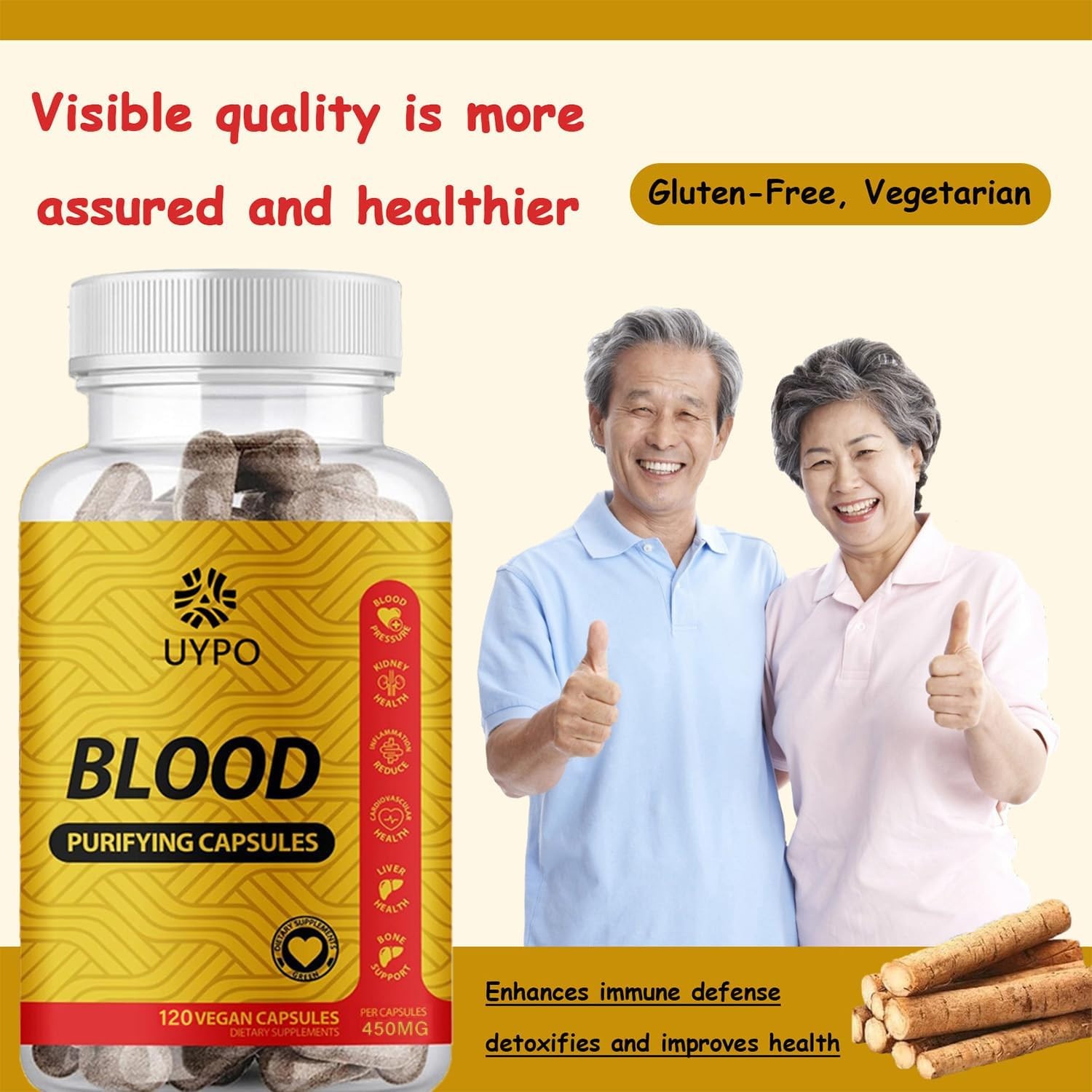 (2PCS) Blood Purifying Capsules, Gluten Free, GMO-Free, Vegan 450 mg