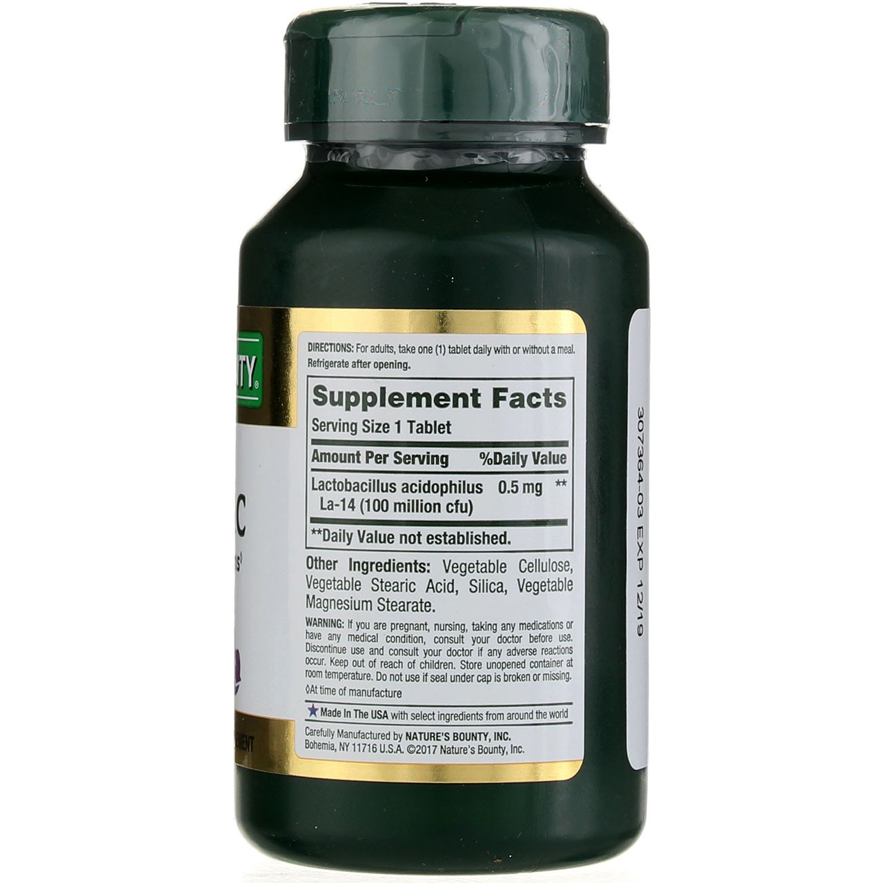 Nature’s Bounty Acidophilus Probiotic Supplement Tablets, 120 Ct