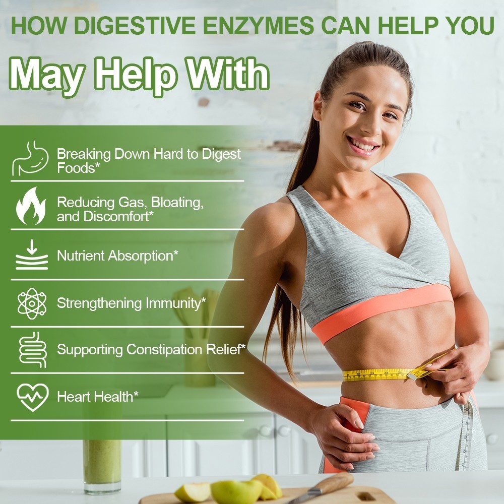 Digestive Enzymes Prebiotic & Probiotics, Gas, Constipation & Bloating Relief