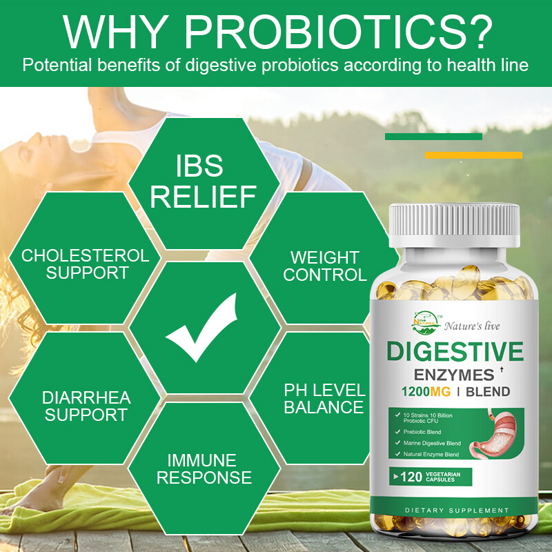 Digestive Enzymes Plus Probiotics & Prebiotics,10/60/120 Capsules,Non-GMO