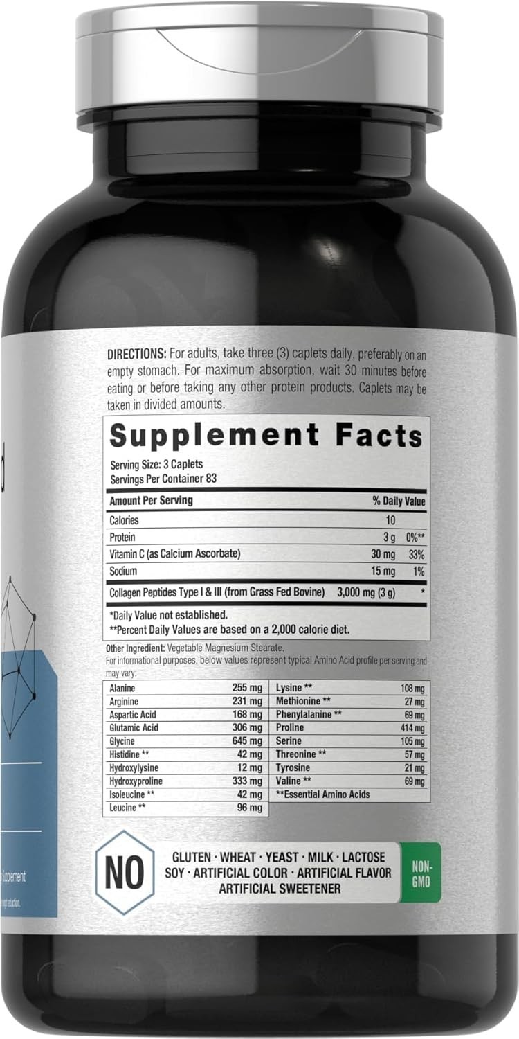 Amino Acid Complex 3000Mg | 360 Caplets | Non-Gmo, Gluten Free Amino Acids Supp