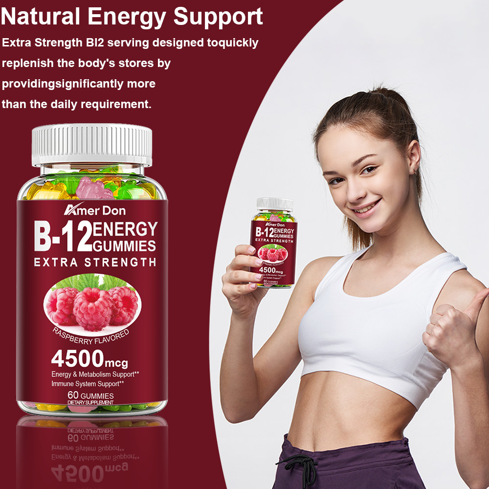 Vitamin B12 Gummies 4500mcg Energy, Memory, Focus, Brain Support for Men & Women