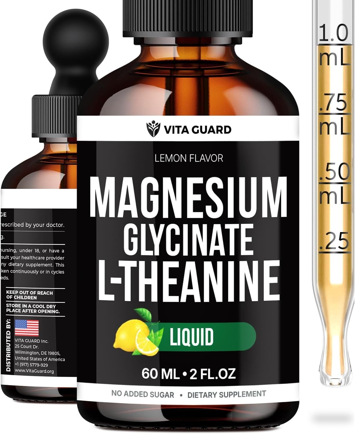 Vita Guard Magnesium L-Threonate Liquid Drops – 500Mg Ultra-Absorbab