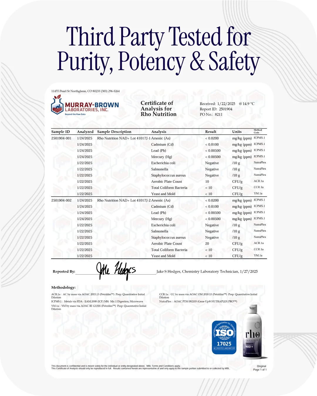 Rho Nutrition Liposomal NAD+ – Ultra High Absorption Liquid NAD+ 4 fl oz