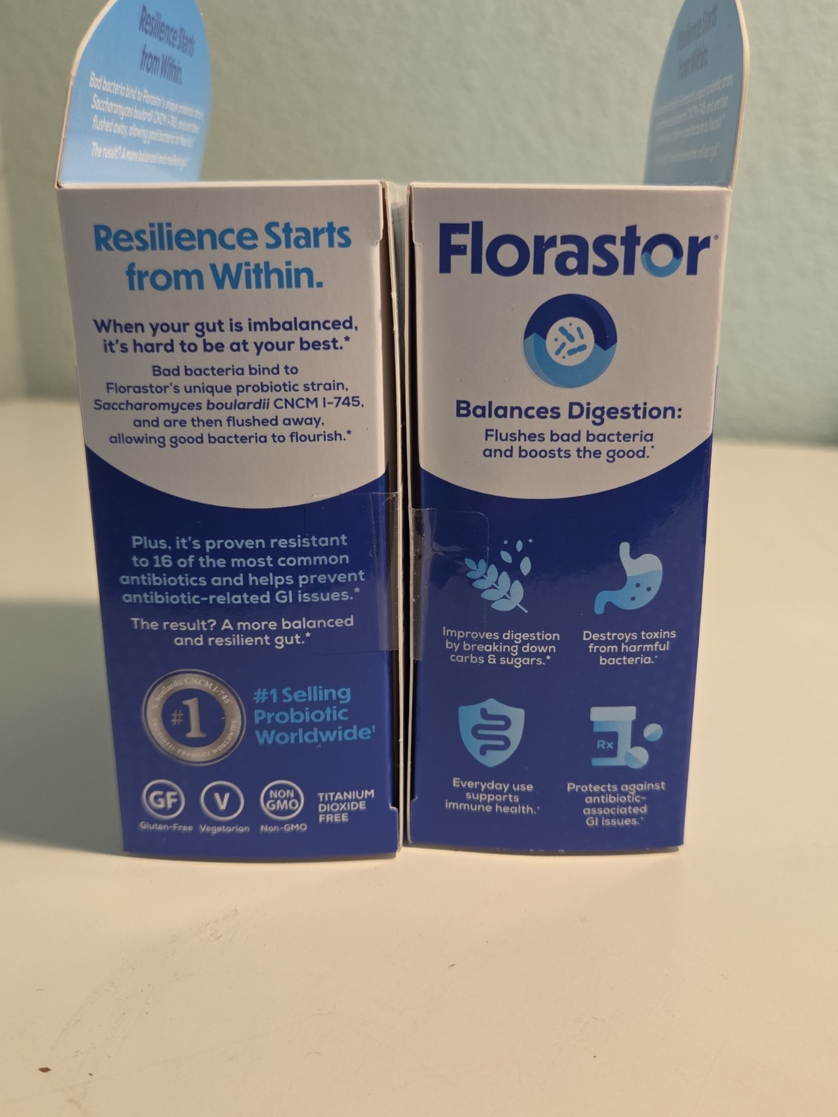(2) Florastor Daily Probiotic Supplement – 20 Capsules Each Box Exp: 07/2027