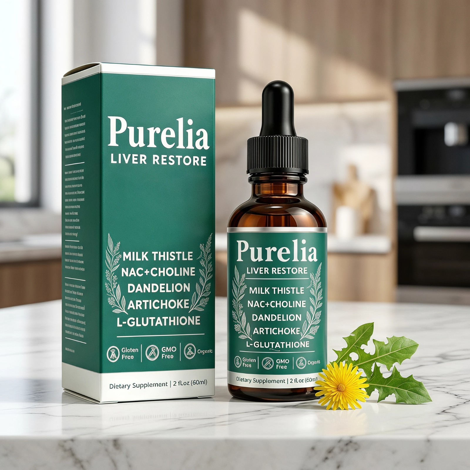 Purelia Liver Restore Drops Complete Liquid Liver Support Supplement