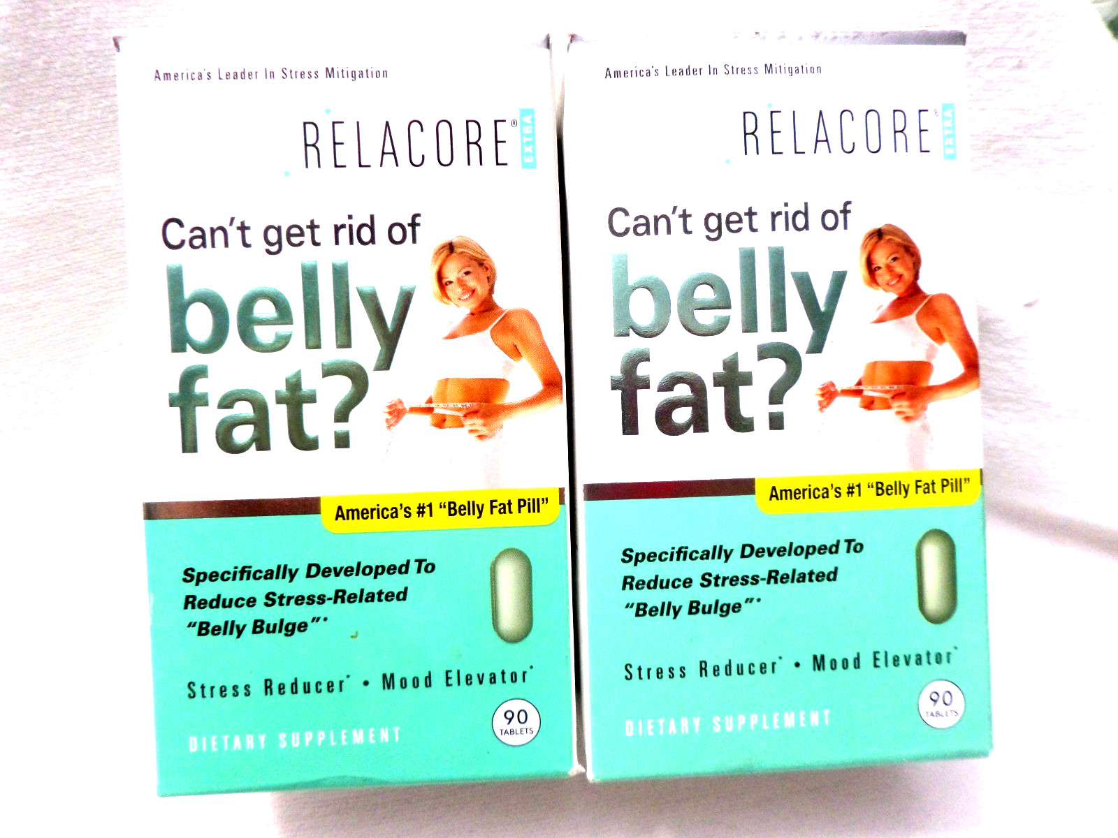2x Relacore Extra Strength Stress Relief Pills Belly Fat Removal 90 Ct Each