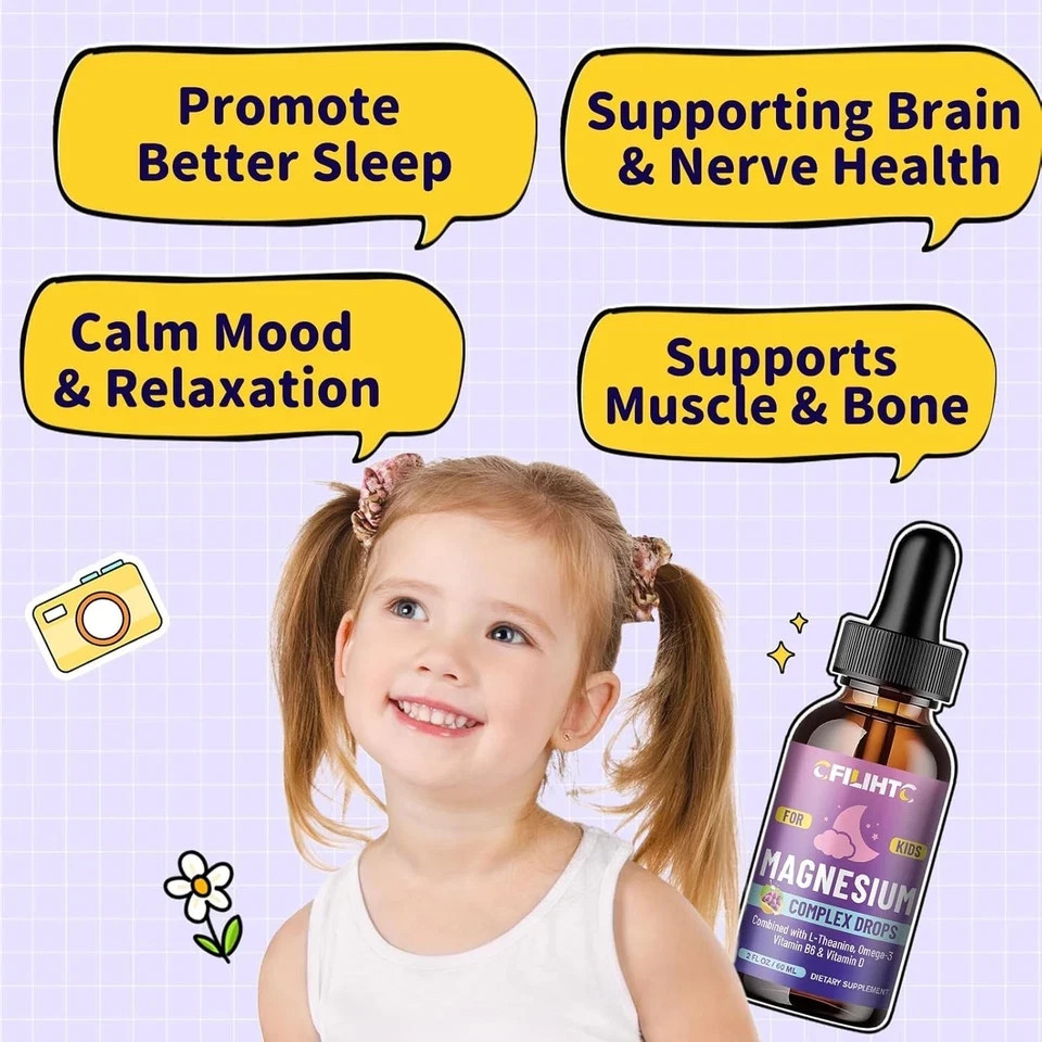 Kids Magnesium Liquid Drops-Magnesium Glycinate Liquid For Kids Supplement