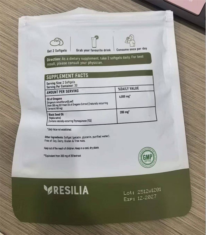 Resilia Oil of Oregano 6000mg with Black Seed Oil Softgels – 60 Capsules