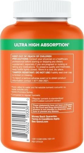 Qunol Turmeric Ginger 1000mg 120 Capsules Exp 2028 Joint Support Pack 1 2 3