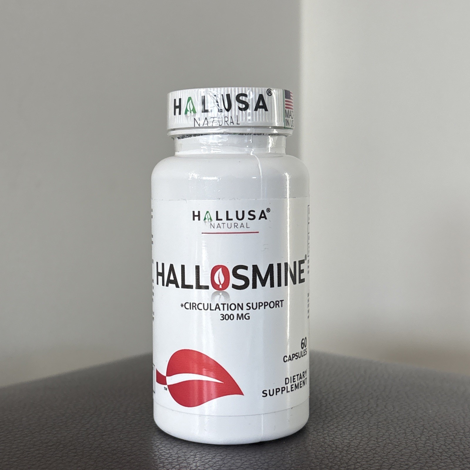 Hallusa Natural, Hallosmine Circulation Support 300 mg, 60 Capsules, EXP 07/2028