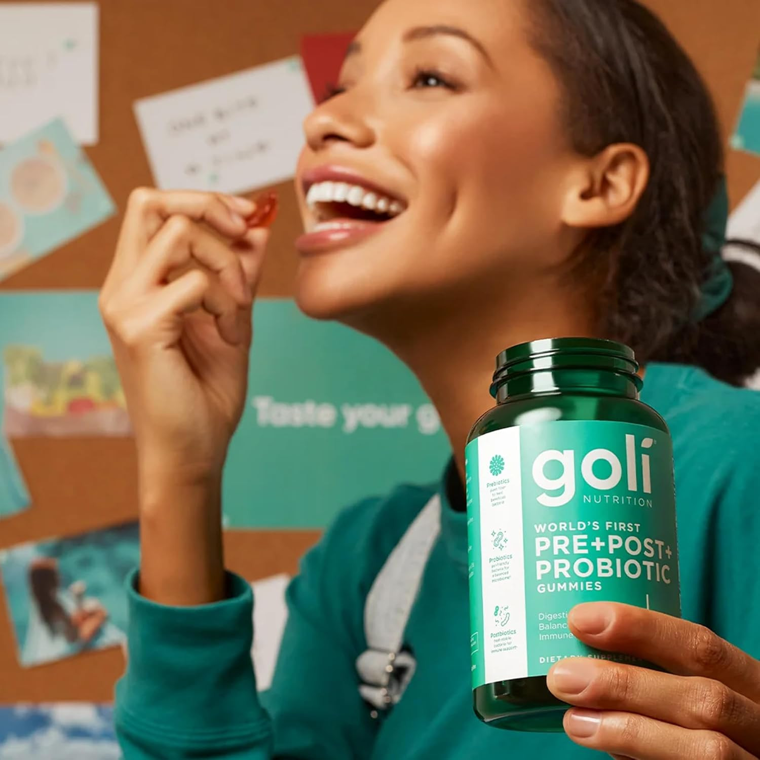 Pre Pro Postbiotic Gummies, 3-in-1 Gut Health Formula, Vegan, 60 Count