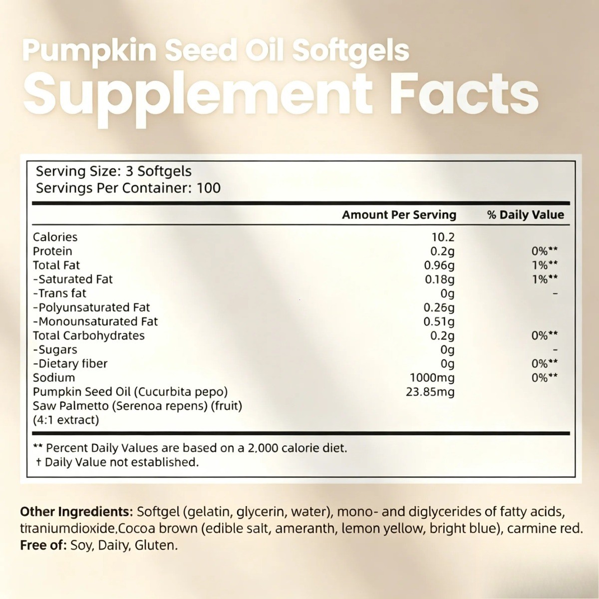VivoNu NutriFlow Pumpkin Seed & Saw Palmetto, 300 Cold Pressed Softgels