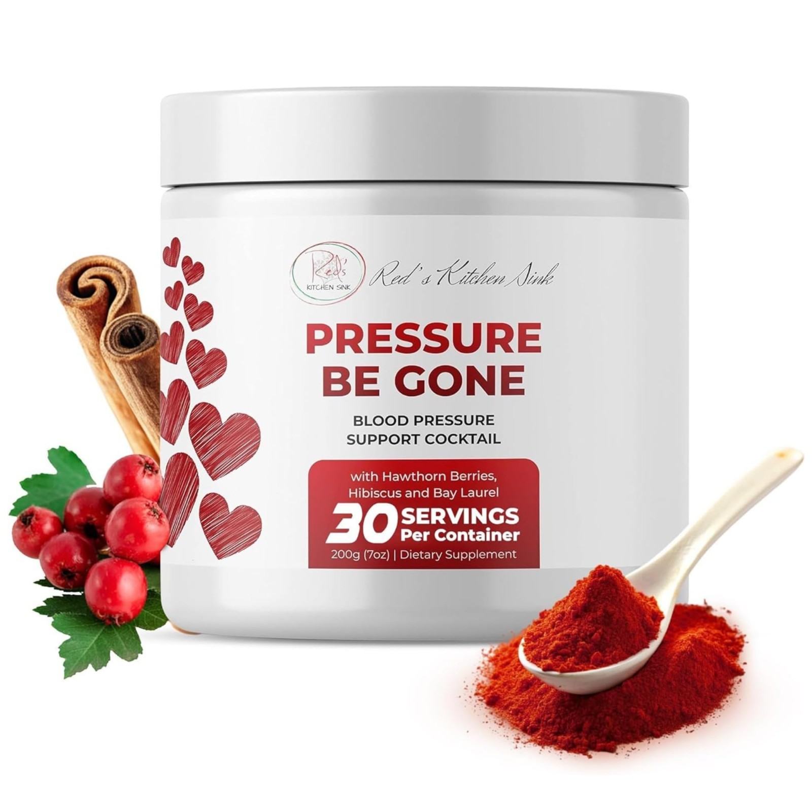Daily Superfood Powder – Hibiscus, Hawthorn Berry, Ginger & More – 200g, 30-Day