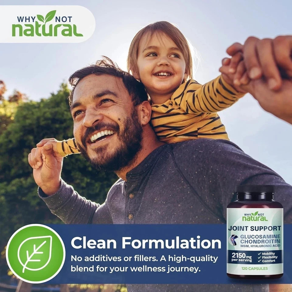 Why Not Natural Glucosamine Chondroitin MSM Joint Support Supplements – 360 Caps