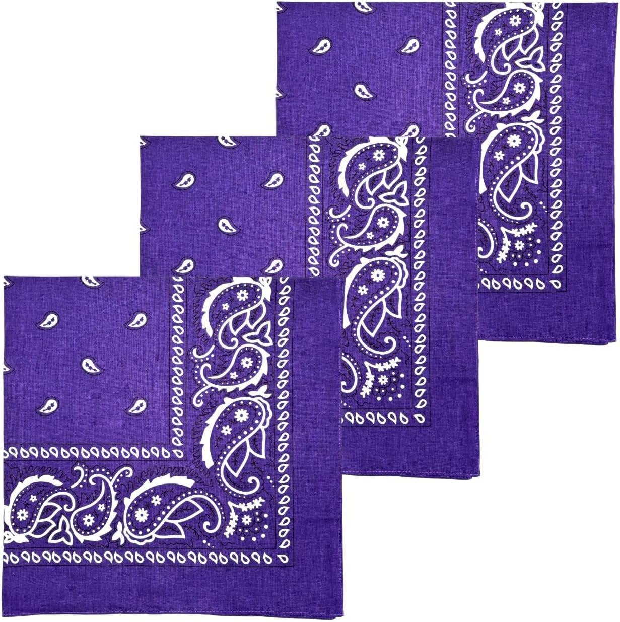 Extra Large Bandana 27” X 27” 100% Cotton for Men & Women Paisley Handkerchief H