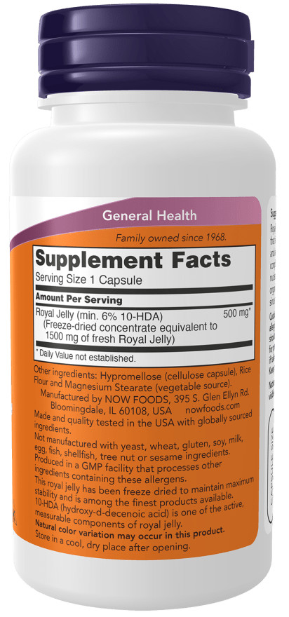 NOW Foods Honeybee Royal Jelly 1000 mg Softgels 08/25EXP 14 mg 10-HDA